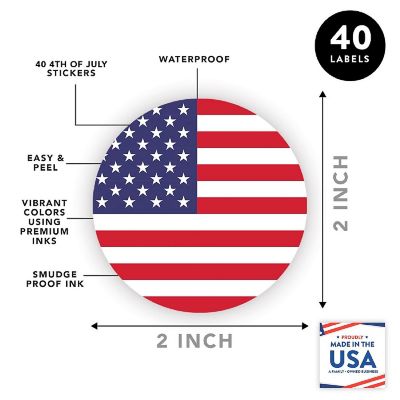 American Flag Stickers 2IN 40 Pack Image 1