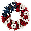 Americana Floral Flag Wooden Wreath - Unlit - 15" Image 1