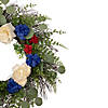 Americana Mixed Foliage and Florals Patriotic Wreath  24-Inch  Unlit Image 2