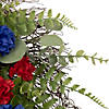 Americana Mixed Foliage and Florals Patriotic Wreath  24-Inch  Unlit Image 3