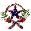 Americana Star and Mixed Floral Patriotic Wreath  24-Inch  Unlit Image 1