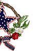 Americana Star and Mixed Floral Patriotic Wreath  24-Inch  Unlit Image 3