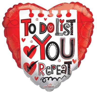 Anagram - 18" - Multicolour - Heart Shaped 'To Do List' Balloon Image 1