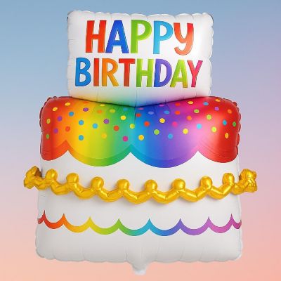 Anagram - 53" - Multicolor - Birthday Cake Foil Balloon Image 2