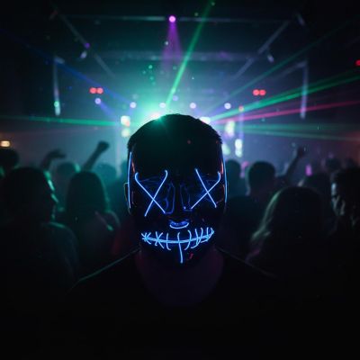 Anarchy Light-Up Adult Plastic Costume Mask Image 3