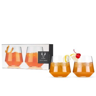 Angled Crystal Cocktail Tumblers Image 1