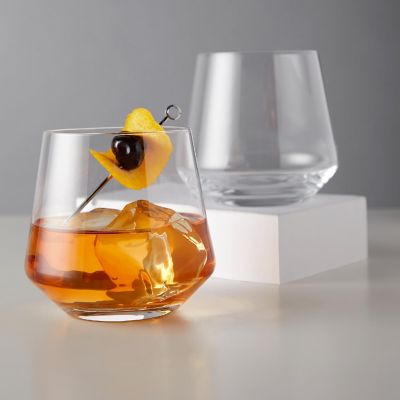 Angled Crystal Cocktail Tumblers Image 1