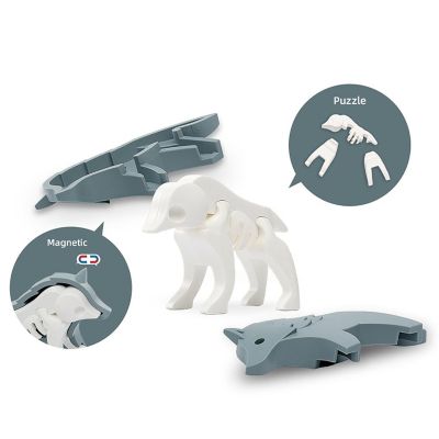 Animal Wolf Magnetic Puzzle Toy Image 2