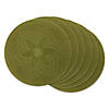 Antique Green Floral Woven Round Placemat (Set Of 6) Image 1