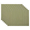 Antique Green Textured Twill Weave Placemat 6 Piece Image 1