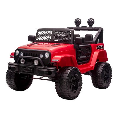 Aosom 12V Kids Ride On Car Electric Battery Powered Off Road Truck Toy with Parent Remote Control Adjustable Speed Red Image 1