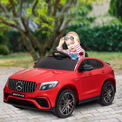Aosom 12V Ride On Car Remote Control Mercedes Benz AMG GLC63S Coupe 2 Speed Red Image 1