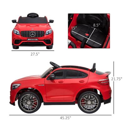 Aosom 12V Ride On Car Remote Control Mercedes Benz AMG GLC63S Coupe 2 Speed Red Image 2