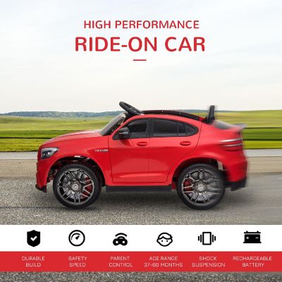 Aosom 12V Ride On Car Remote Control Mercedes Benz AMG GLC63S Coupe 2 Speed Red Image 3