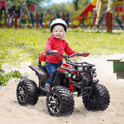 Aosom 12V Ride On Four Wheeler ATV Car w/Music Rechargeable Red Image 2