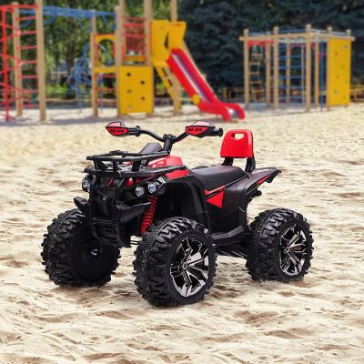 Aosom 12V Ride On Four Wheeler ATV Car w/Music Rechargeable Red Image 3