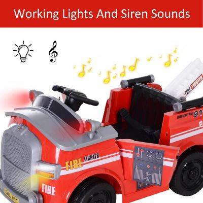 Aosom 6V Electric Ride On Fire Truck Vehicle for Kids w/Remote Control Image 3