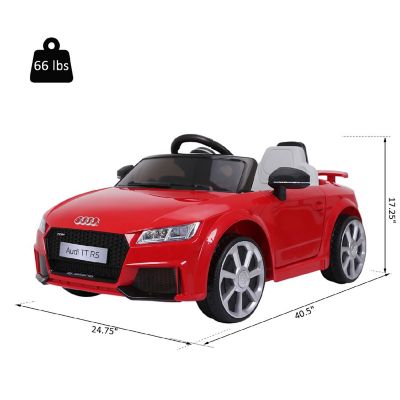 Aosom 6V Electric Ride On Licensed Audi TT RS w/Remote Control 3-6yr Red Image 2