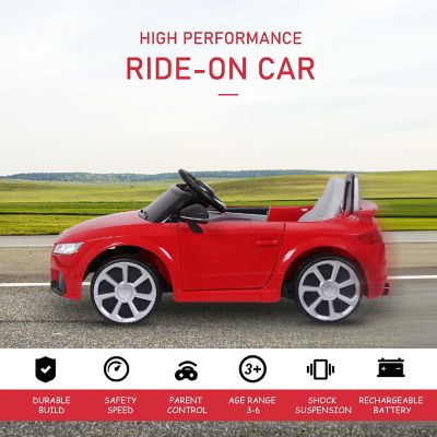 Aosom 6V Electric Ride On Licensed Audi TT RS w/Remote Control 3-6yr Red Image 3