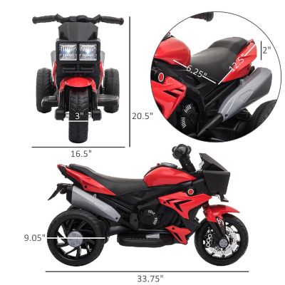 Aosom 6V Kids Motorcycle Electric Ride On w/ Music Red Image 2