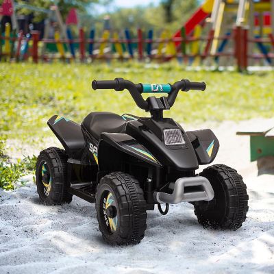 Aosom 6V Kids Ride on ATV 4 Wheeler Electric Quad Toy Battery Powered Vehicle with Forward/ Reverse Switch for 3 5 Years Old Toddlers Black Image 1