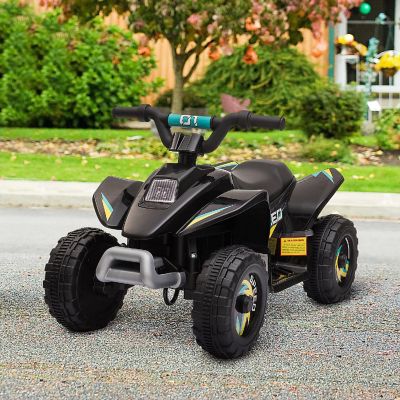 Aosom 6V Kids Ride on ATV 4 Wheeler Electric Quad Toy Battery Powered Vehicle with Forward/ Reverse Switch for 3 5 Years Old Toddlers Black Image 2