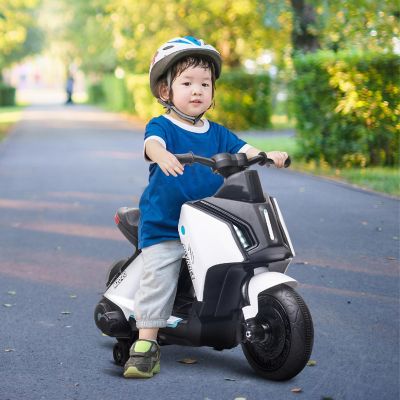 Aosom 6V Motorcycle Electric Ride On with Music and Training Wheels 2-4 yrs Image 2