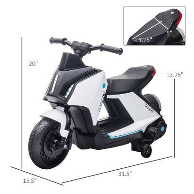Aosom 6V Motorcycle Electric Ride On with Music and Training Wheels 2-4 yrs Image 3