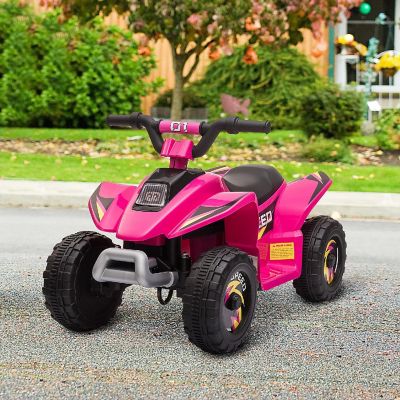 Aosom 6V Ride On ATV 4 Wheeler Electric Quad Vehicle w/Forward/ Reverse Switch 3-5yrs Pink Image 2
