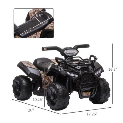 Aosom Kids Ride On 6V Battery Powered Four Wheeler ATV 18-36mo Black Image 3