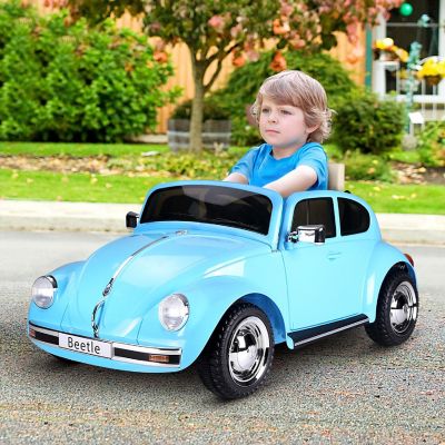 Aosom Licensed Volkswagen Beetle 6V Ride On w/Remote Control MP3 Connection 3-6yr Blue Image 1