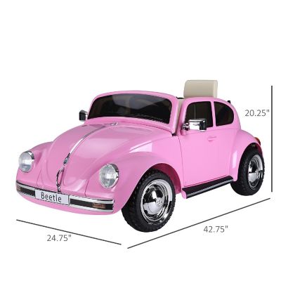 Aosom Licensed Volkswagen Beetle Electric Ride On Car 6V Battery Powered Remote Control 3-6Yrs Pink Image 2
