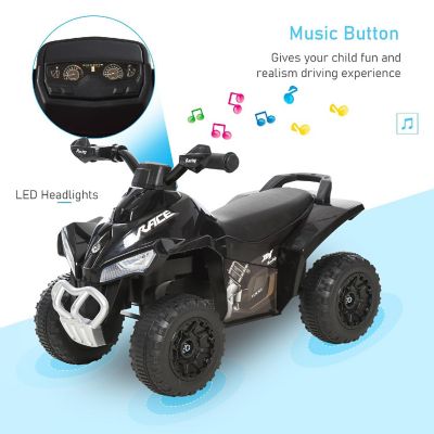 Aosom NO Power Ride on Car for Kids 4 Wheel Foot to Floor Sliding Walking Push Along ATV Toy for 18 36 Months Black Image 3