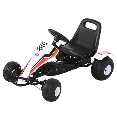 Aosom Pedal Go Kart Ride On Car Racing Style with Shift Lever Black Image 1