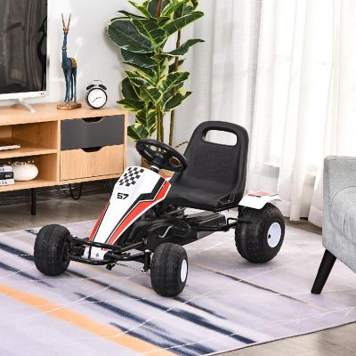 Aosom Pedal Go Kart Ride On Car Racing Style with Shift Lever Black Image 1