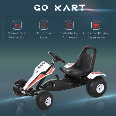 Aosom Pedal Go Kart Ride On Car Racing Style with Shift Lever Black Image 3