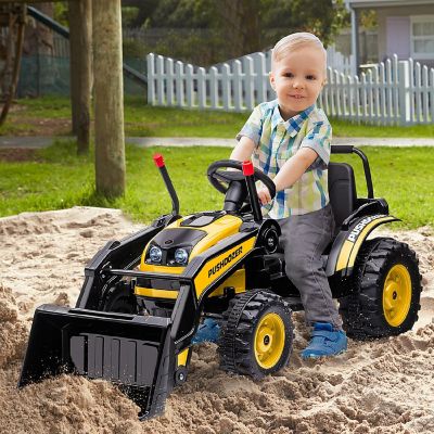 Aosom Ride on Construction Excavator Battery Powered Truck w/ Sound Yellow Image 2
