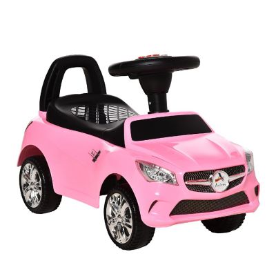 Aosom Toddler Ride On Push Car w/Music and lights Pink Image 1