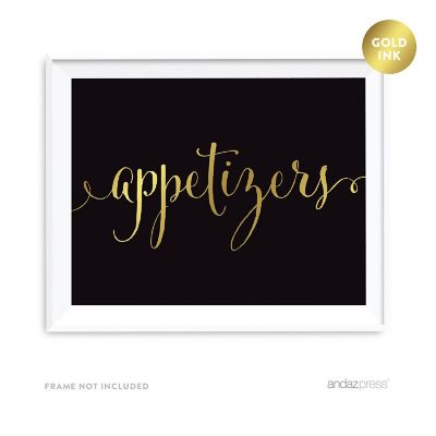 Appetizers Table Sign Black Gold 8.5x11 Image 1