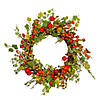 Apples and Berries Artificial Fall Harvest Wreath - 22 Inch  Unlit Image 1
