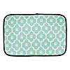 Aqua And Off White Lattice Paw Pet Mat Image 1