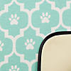 Aqua And Off White Lattice Paw Pet Mat Image 2