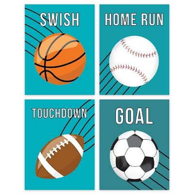 Aqua Basketball Baseball 4Pack 8.5x11in Image 1