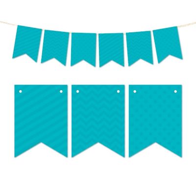 Aqua Bunting Banner - 4 x 5.5 Inch Image 1