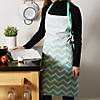 Aqua Chevron Chef Apron Image 3
