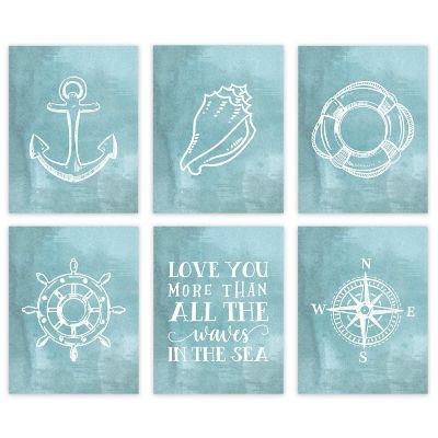 Aqua Compass Anchor Shell 6Pk 8.5x11in Image 1