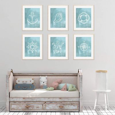 Aqua Compass Anchor Shell 6Pk 8.5x11in Image 2
