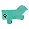 Aqua Embroidered Paw Small Pet Robe Image 1