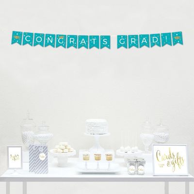 Aqua Gold Congrats Grad 5ft Image 1