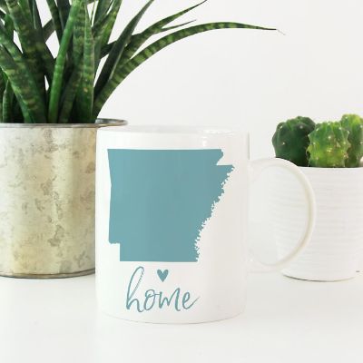 Aqua Home Heart Arkansas Ceramic Mug Image 1